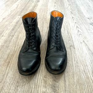 Black Seth Cap Toe Lace Up Frye Boots Size 7.5
